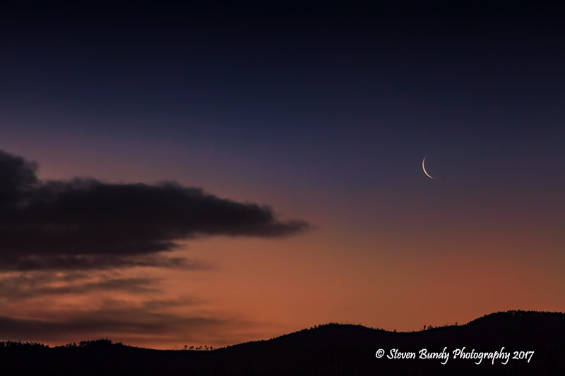 crescent moon sunrise
