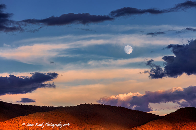 full moon sunset