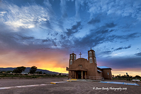 lemitar church sunset